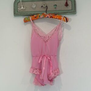 Sugar thrills lace Bubblegum pink lil teddy romper playsuit size XS women’s new